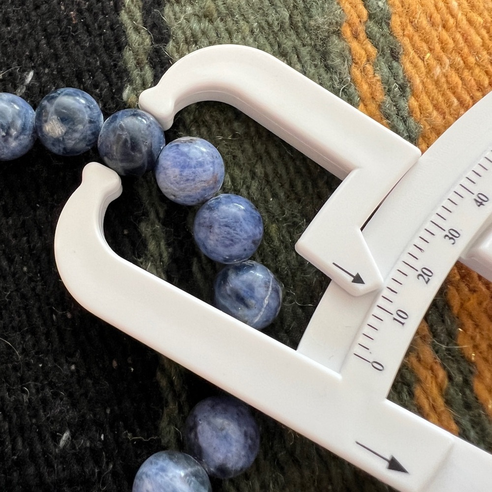 ❤️ 12mm Sodalite Gemstone Handcrafted Artisan Stretch Bracelet Southwestern - Picture 4 of 7